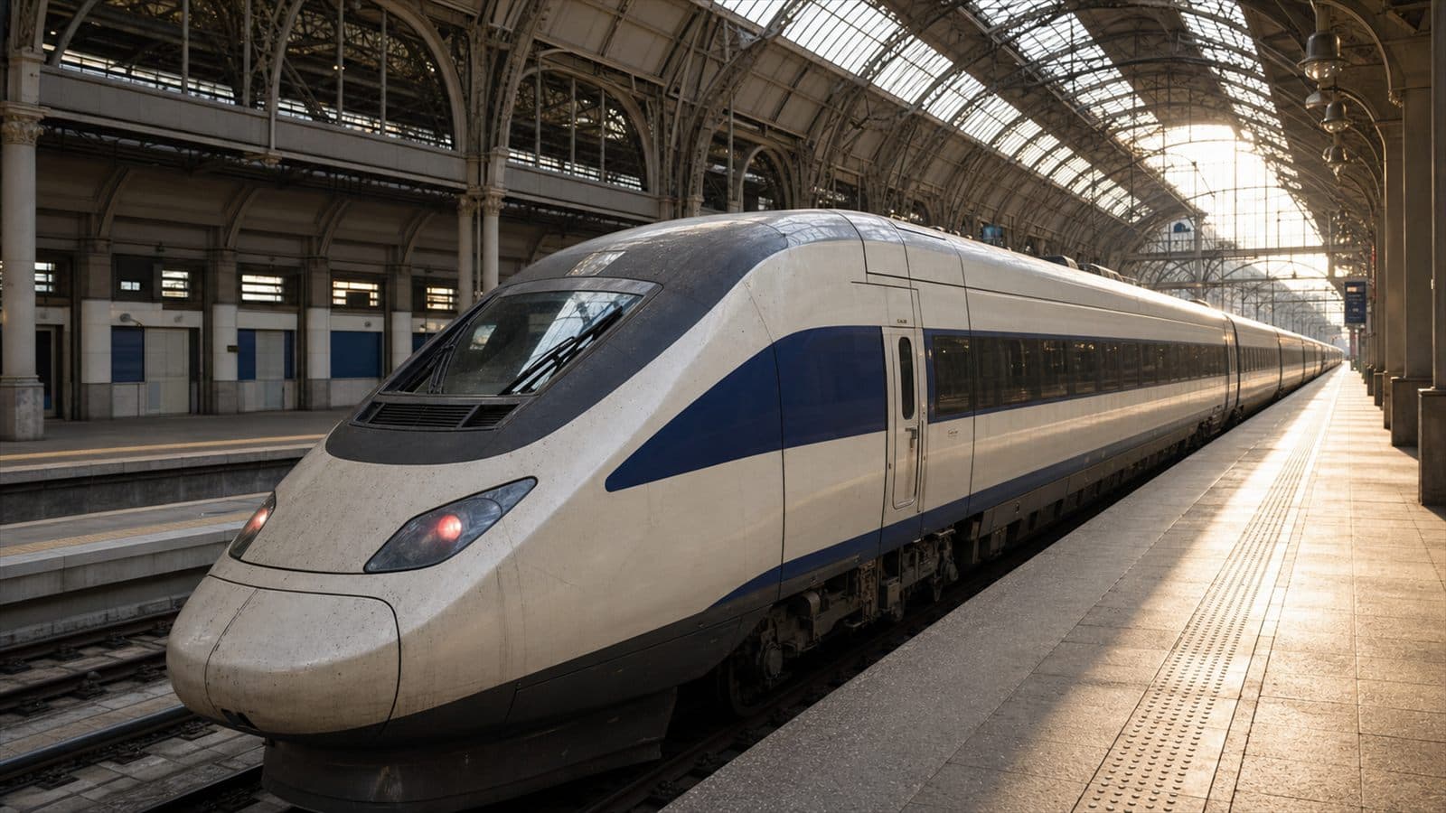 TGV train at Paris Gare de l'Est before departure for Reims on a Champagne day trip from Paris