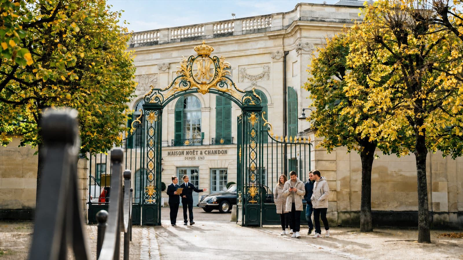 Entrance to Moët & Chandon on Avenue de Champagne in Épernay during a Champagne day trip