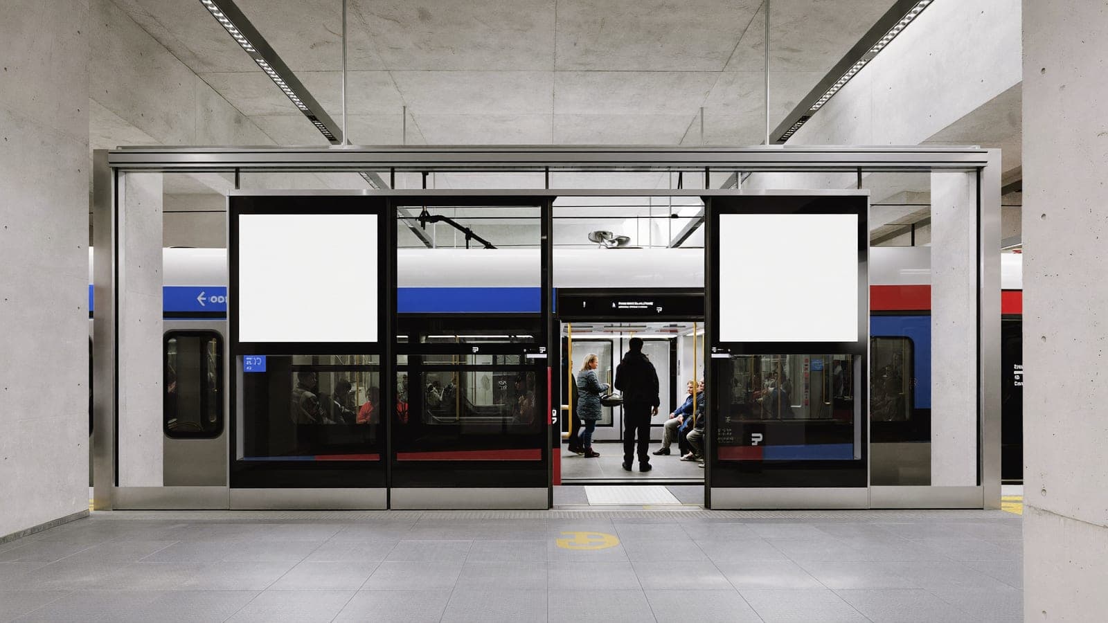 Métro line 14 automated train at Aéroport d'Orly station platform, Paris