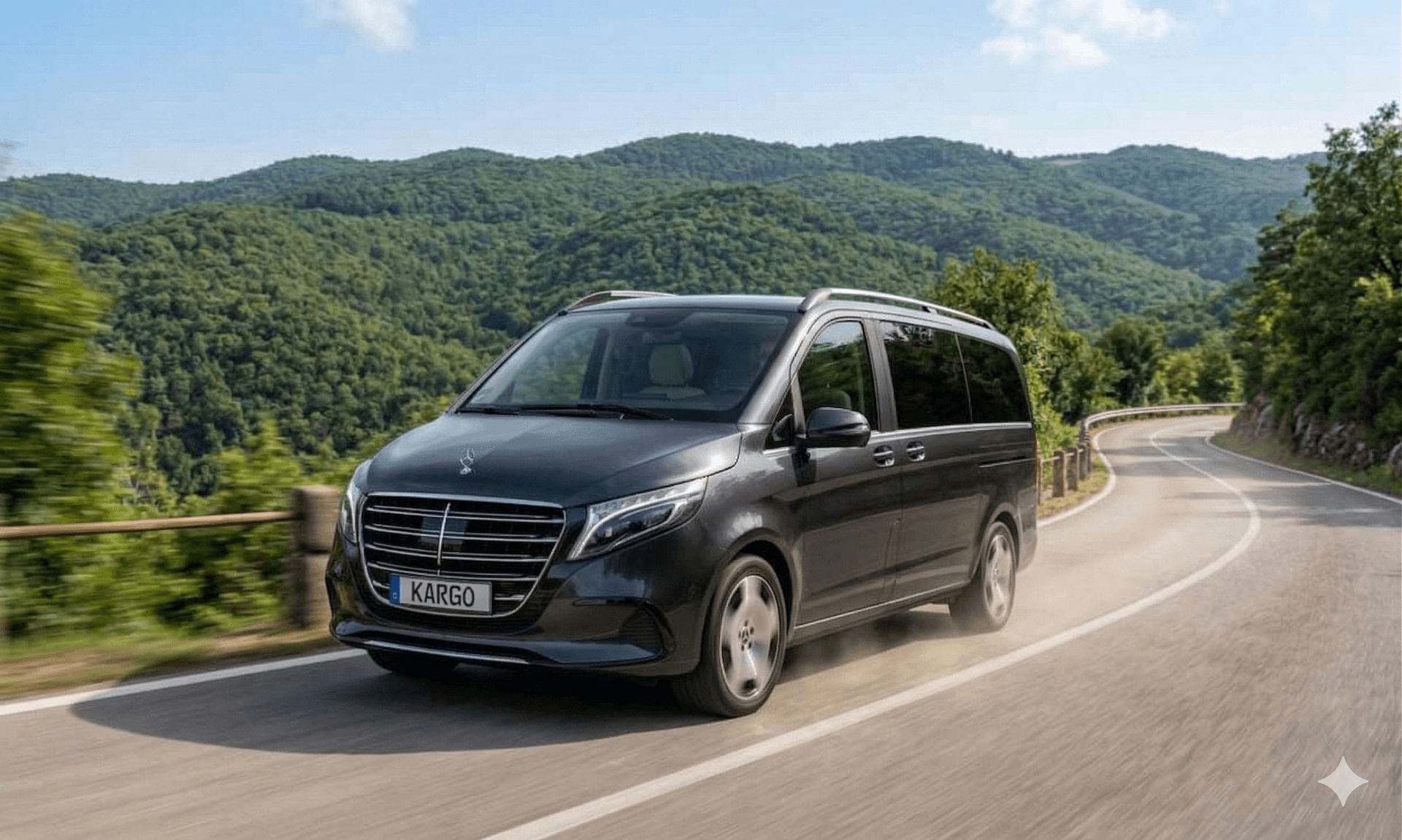 Mercedes V-Class on scenic road