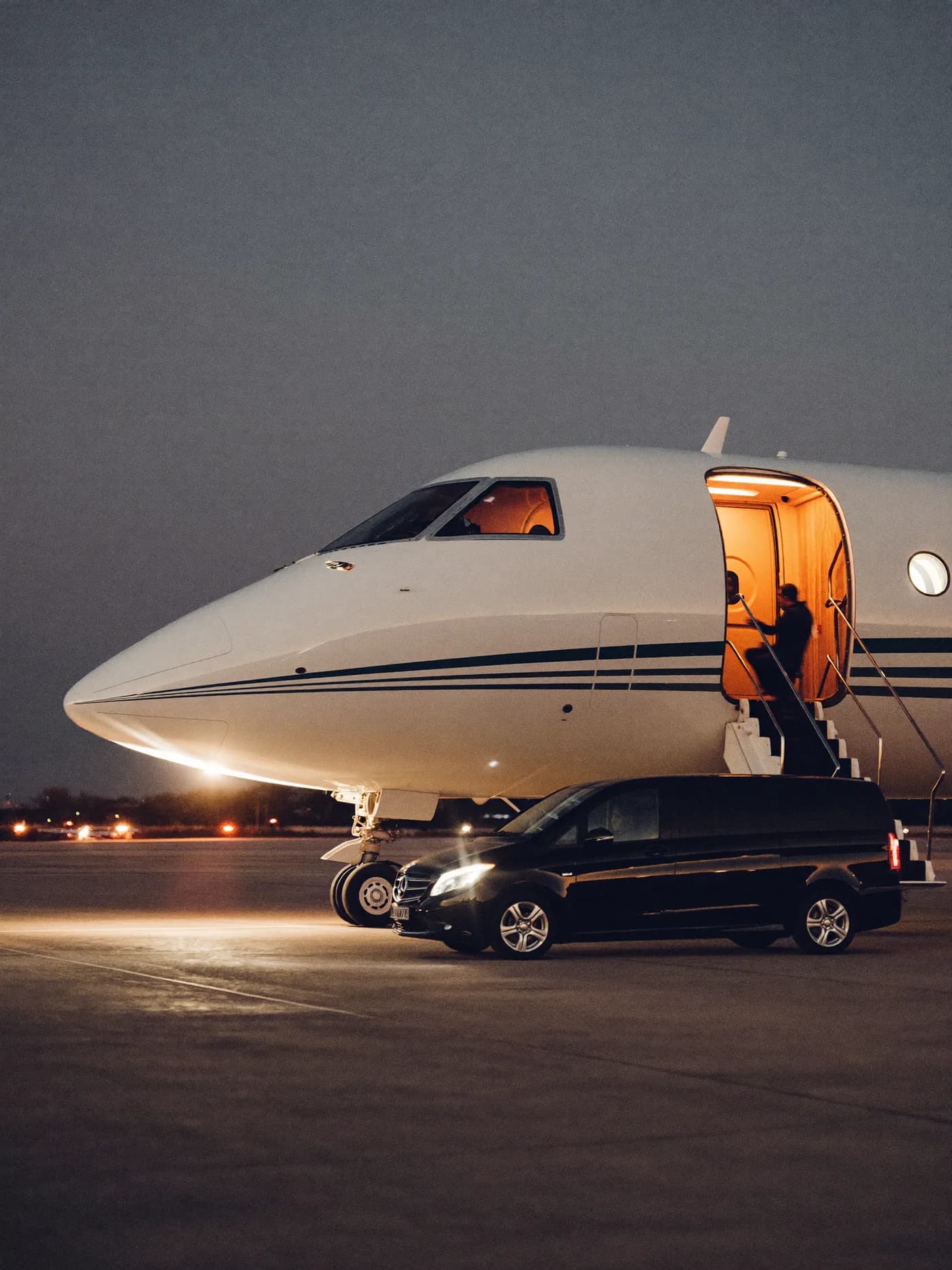 Mercedes V-Class executive transfer at Le Bourget Airport (LBG) — Paris private aviation