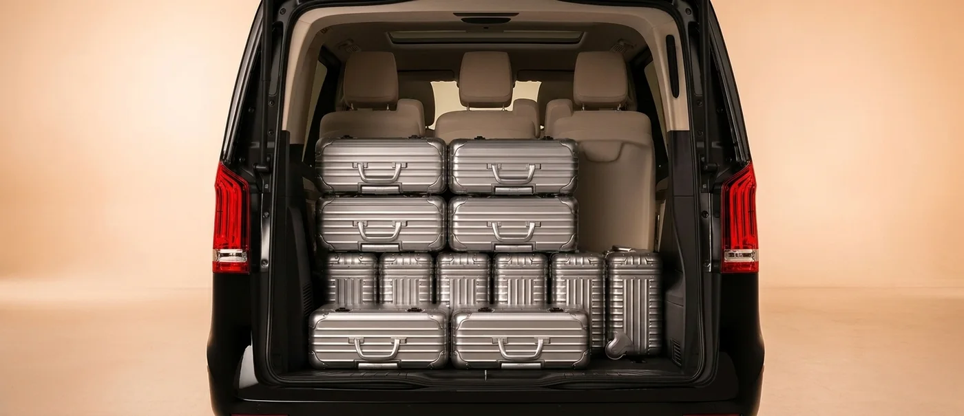 Interior premium Mercedes V-Class com bancos em pele
